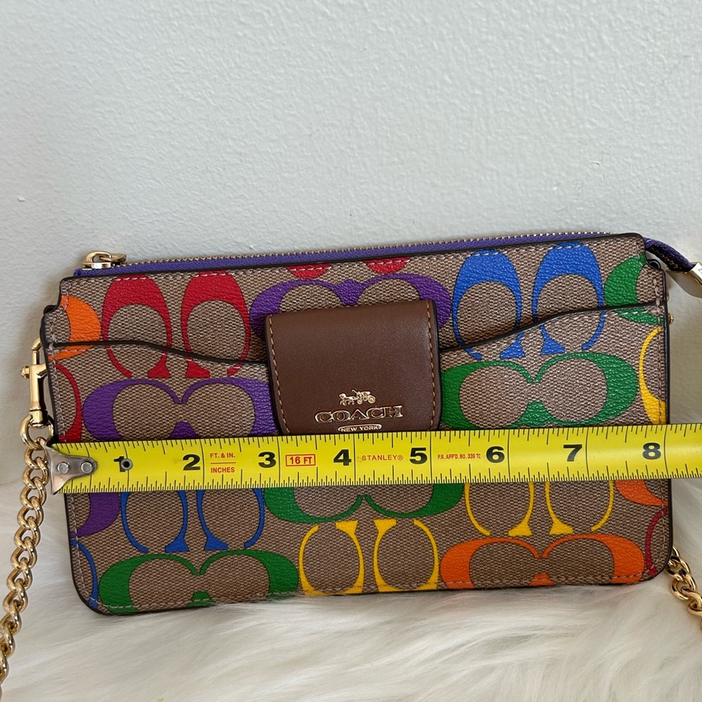 Coach Poppy Crossbody & Wallet In Rainbow Signature Canvas - Picture 6 of 7